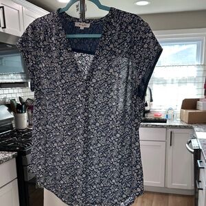 Elegant Floral V-Neck Blouse